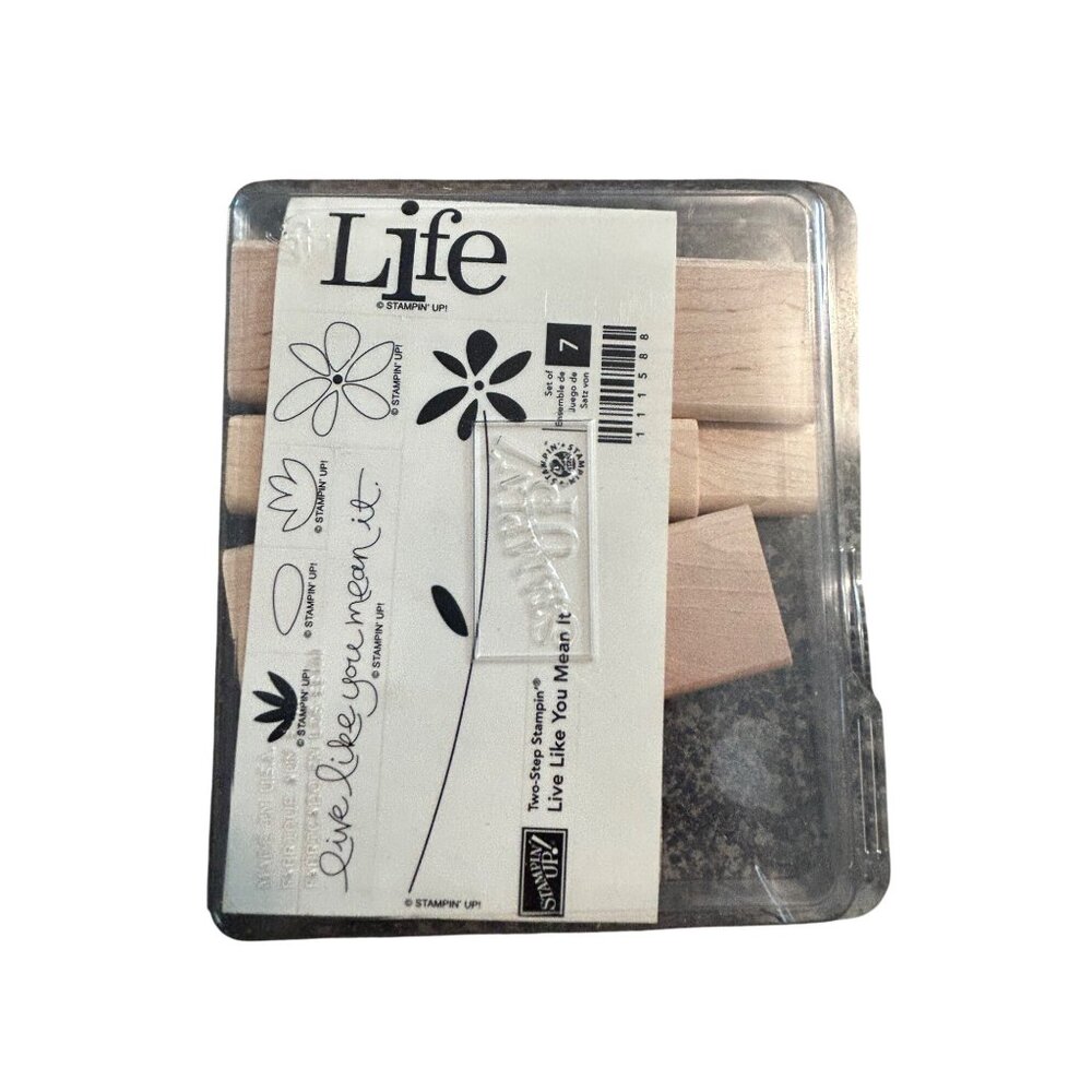 Stampin Up! Life Rubber Stamp Set With Floral & Sentiment Designs